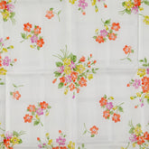 サンローラン フラワー 花柄 スカーフ ハンカチ ホワイト マルチカラー コットン レディース SAINT LAURENT 【中古】